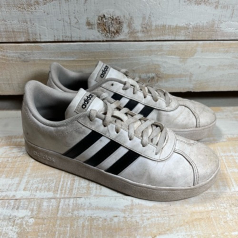 Adidas Girls Vl Court 2.0 Athletic Sneaker Shoes White Black DB1831 Lace Up 5M